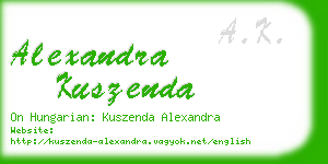 alexandra kuszenda business card